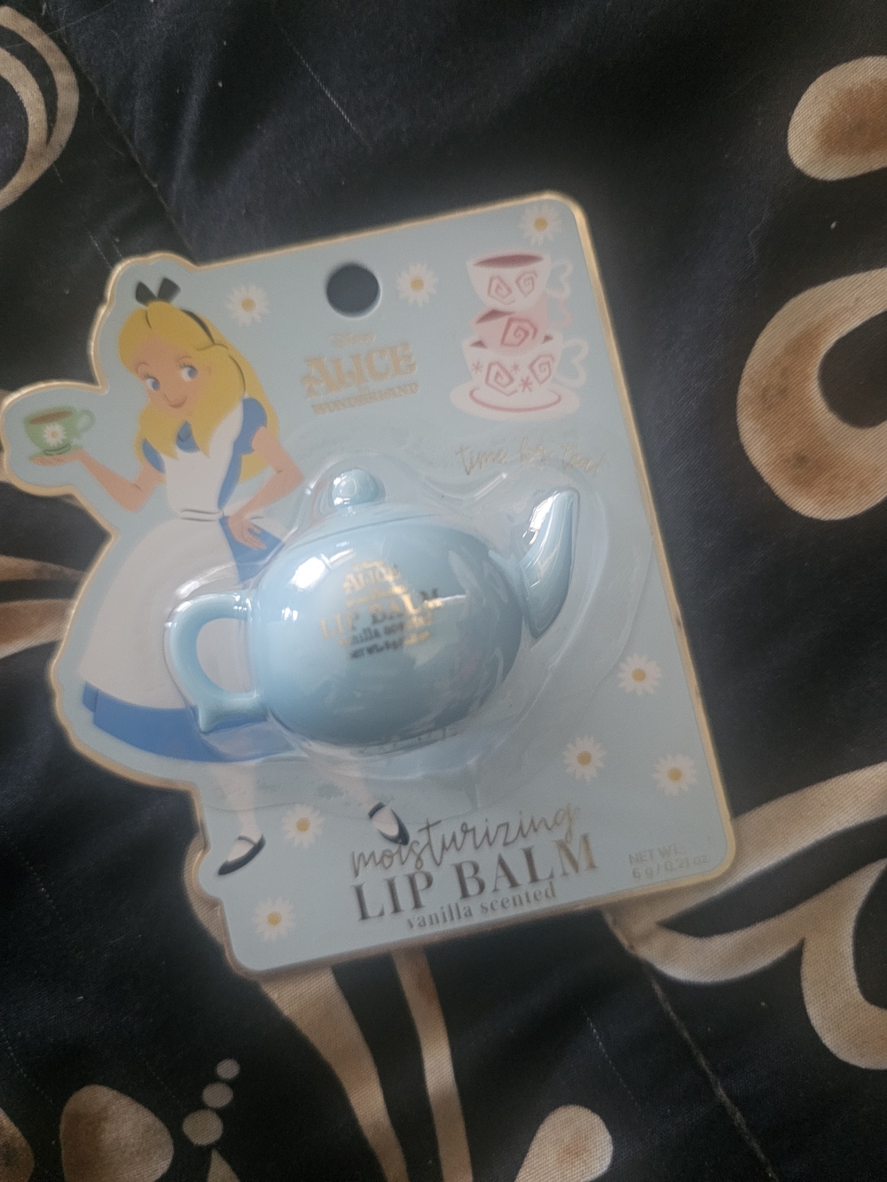 Alice In Wonderland Vanilla Lip Balm - Light Blue Teapot
